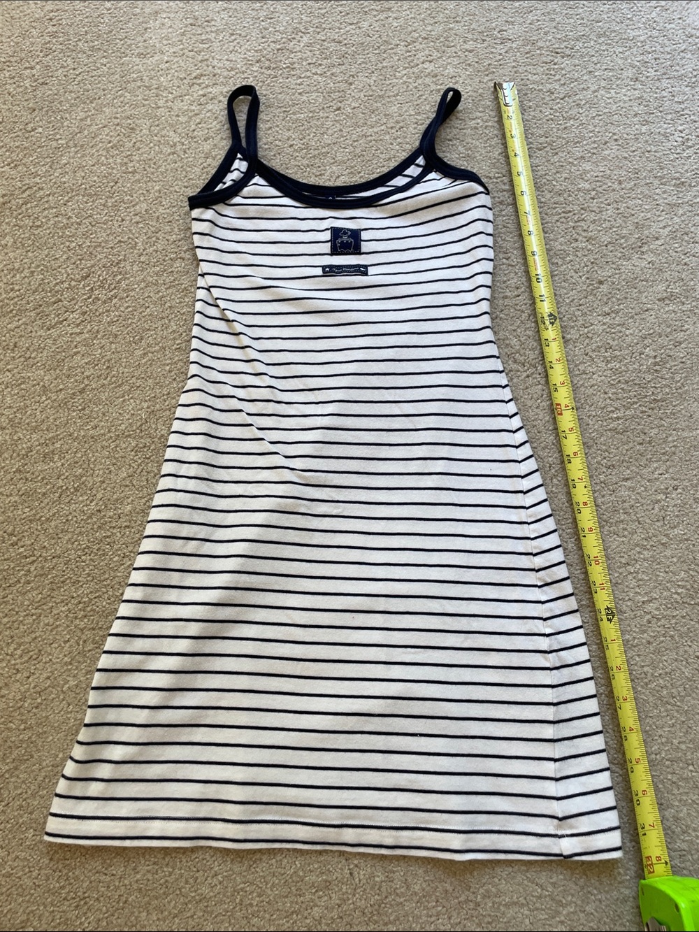 Striped Navy & White Mini Dress - Nautical Spaghetti Strap
